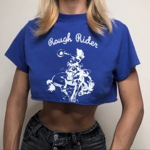 RARE ROYAL BLUE ROUGH RIDER TEE BRANDY MELVILLE